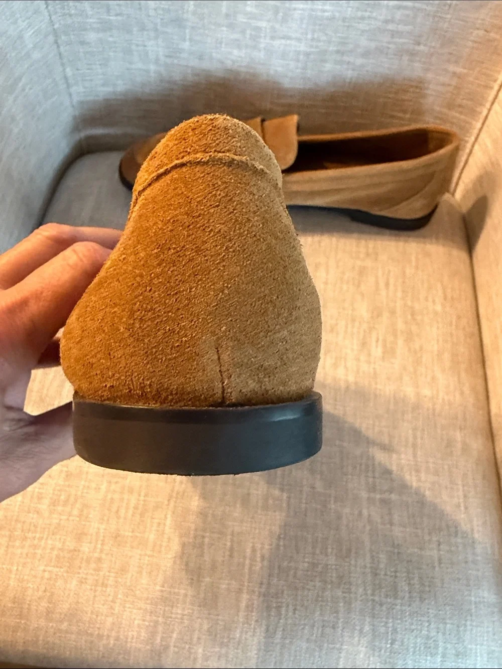 Zara women's Suede Loafers in Cognac Brown - Picture 5 of 6